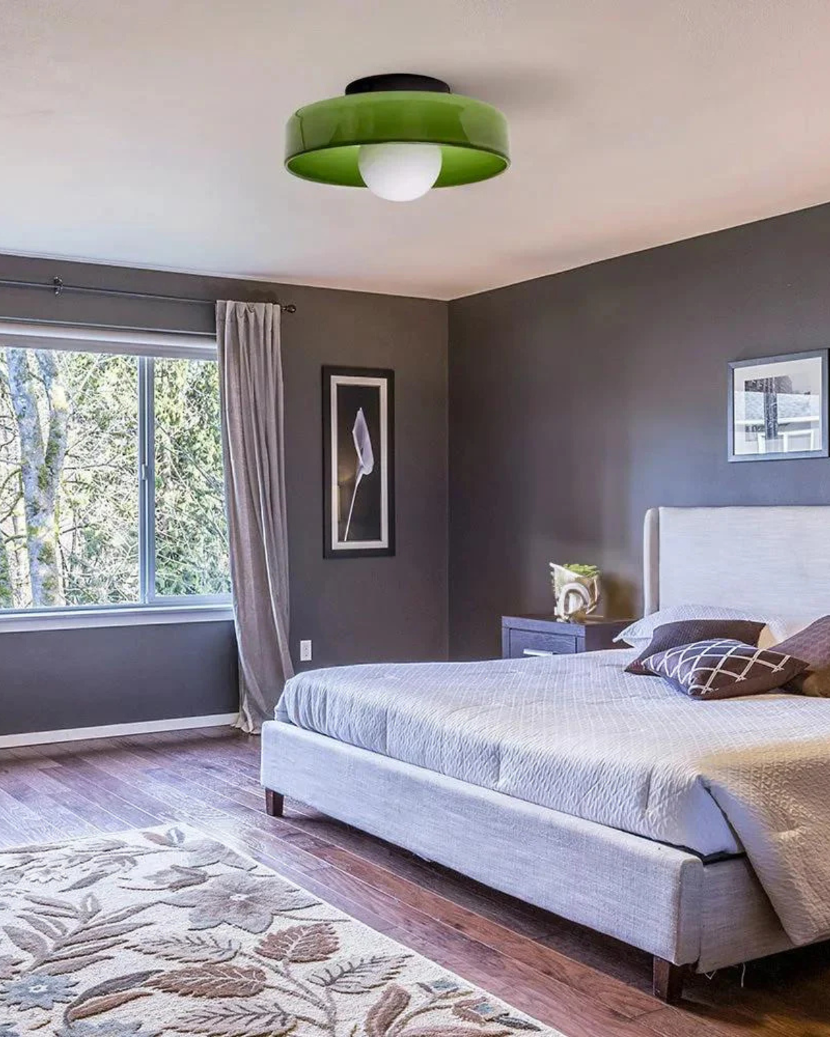 Moderne runde Deckenleuchte aus Glas und Eisen – minimalistische Designlampe für Wohn- und Schlafzimmer mit warmer Lichtfarbe | Restfield