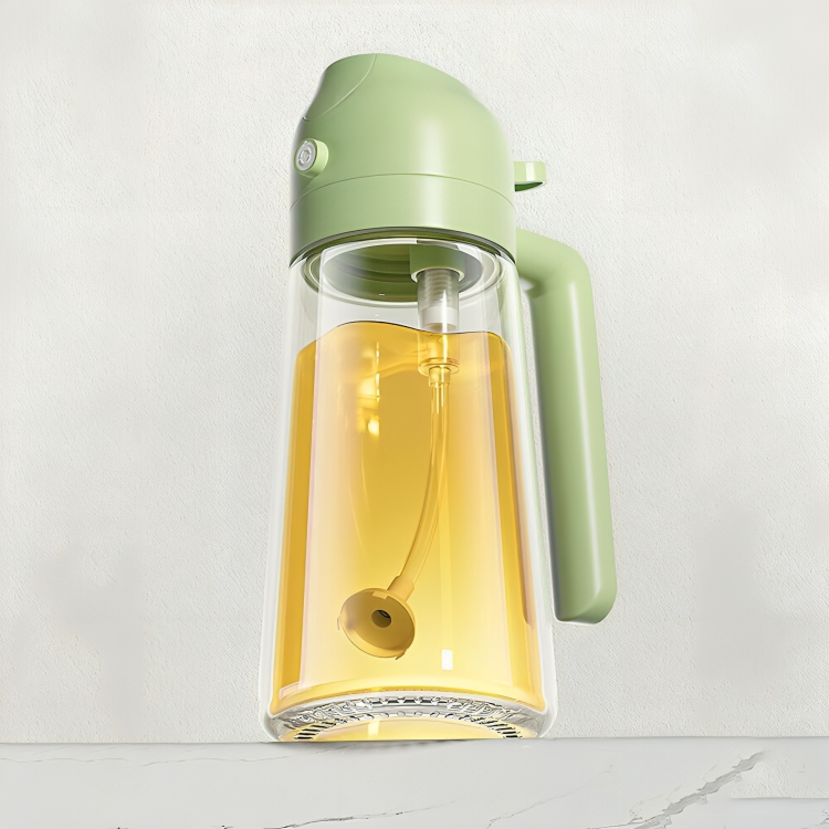 Oliespray Fles met Verstuiver 470ml Groen Geel Wit Zwart Keuken Koken Gezond Bakken Grillen Olijfolie Doseren Bespaart Olie | Sansoti
