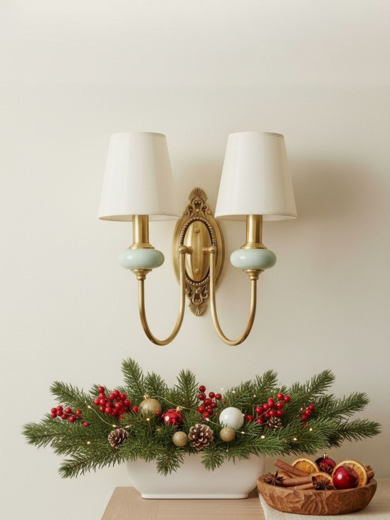 Keramische wandlamp met stoffen kap - 1 of 2 lichtpunten - E27 - diverse kleuren & stijlen | Sansoti