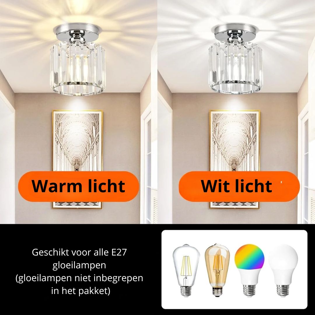Kilon plafondlamp kristal kubus messing plafond hal woonkamer slaapkamer moderne verlichting compact | Sansoti