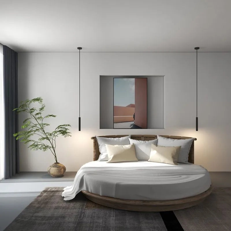 Hanglamp Metaal Zwart Lineair Design LED Dimbaar 3 Lichtstanden Modern Woonkamer Slaapkamer Eetkamer | Sansoti