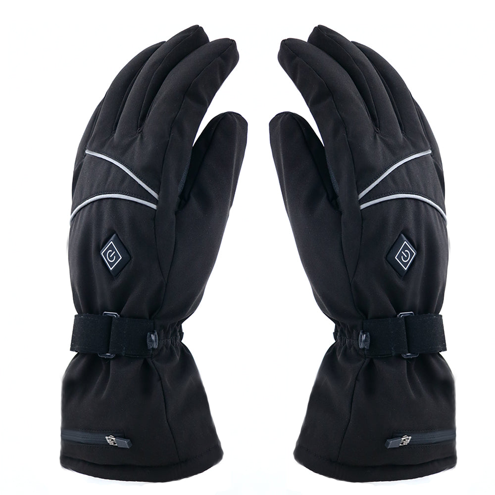Heated Gloves with Thermal Lining, Black, for Winter, Skiing, Hiking, Motorcycling and Outdoor Winter Sports | Sansoti