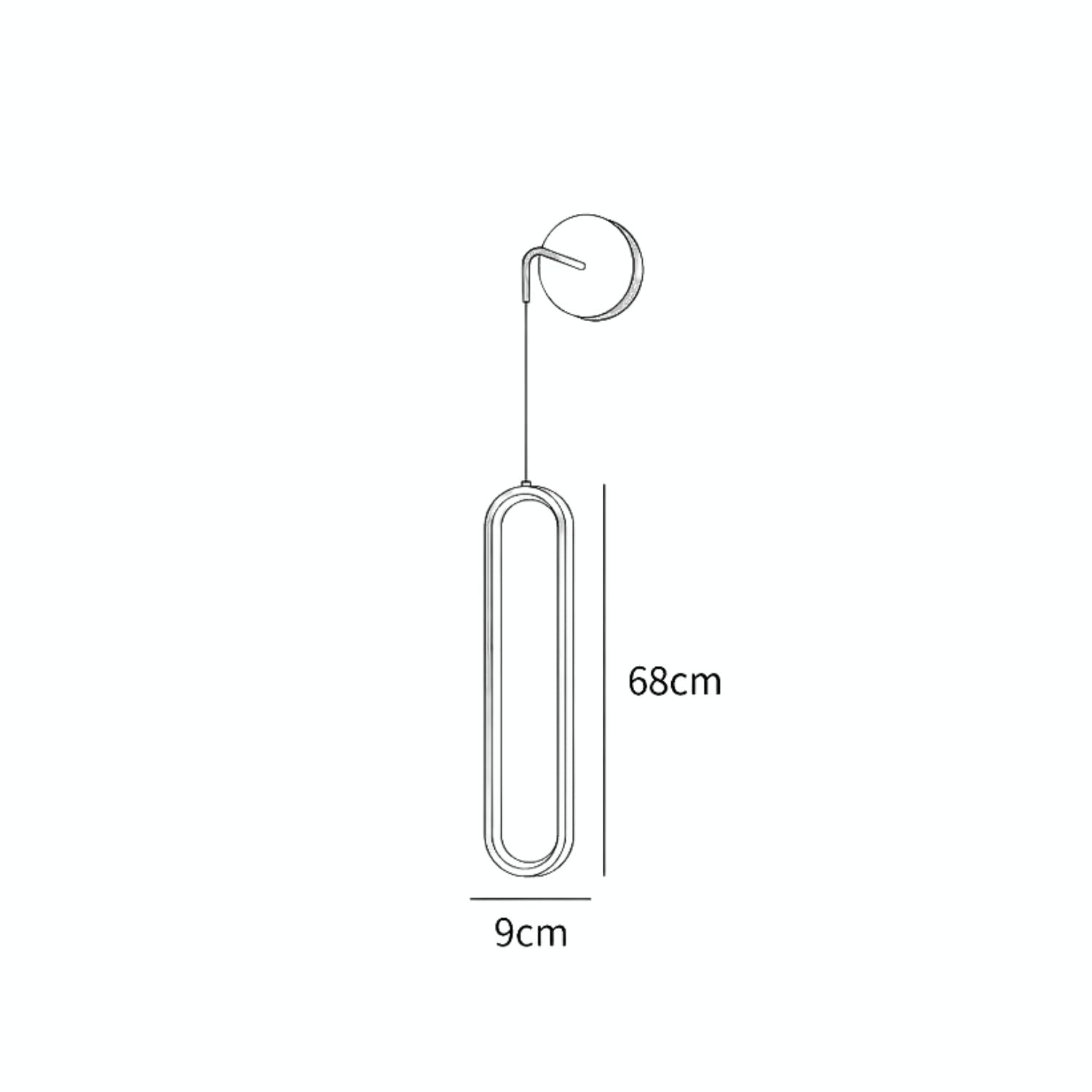 Hängende Wandleuchte LED Messing Acryl 68cm Dimmbar Wohnzimmer Schlafzimmer Flur Modern
