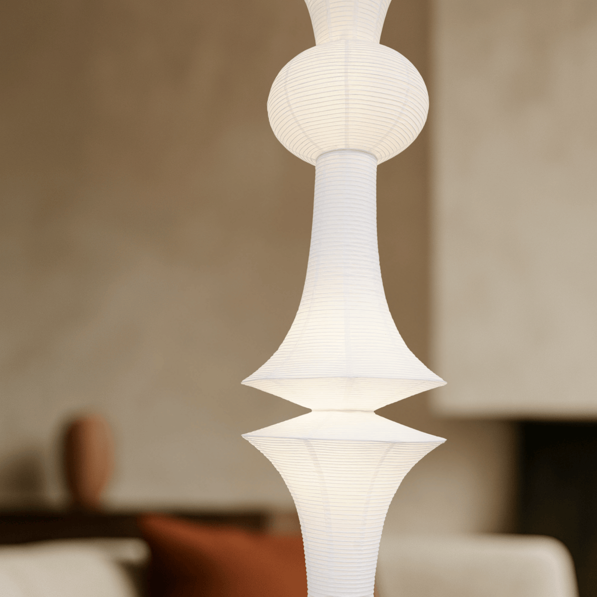 Hanglamp Japans Papier E27 LED Washi Plafondverlichting Beige Wit Sfeerverlichting Woonkamer Slaapkamer | Sansoti