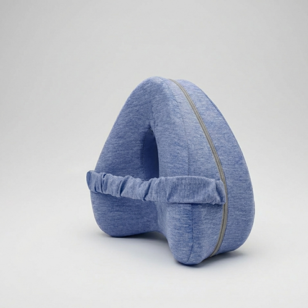 Ergonomic Leg Pillow for Side Sleepers Heart-Shaped Hip Relief Adjustable Strap Breathable Mesh Sleep Comfort | Sansoti