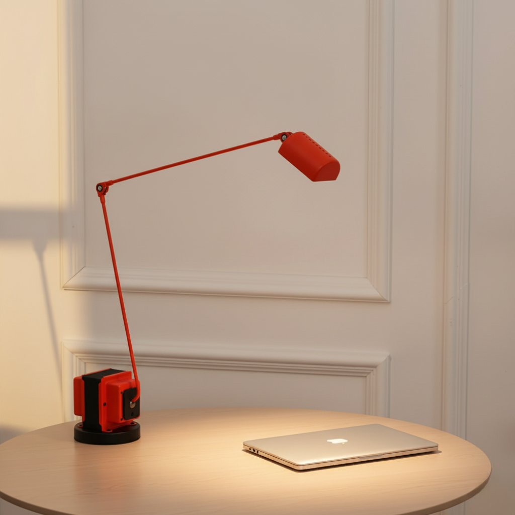Verstelbare LED Bureaulamp met Gelede Arm Zwart Wit Rood Geel Nikkel Dimbaar Tafelverlichting Werklamp | Sansoti