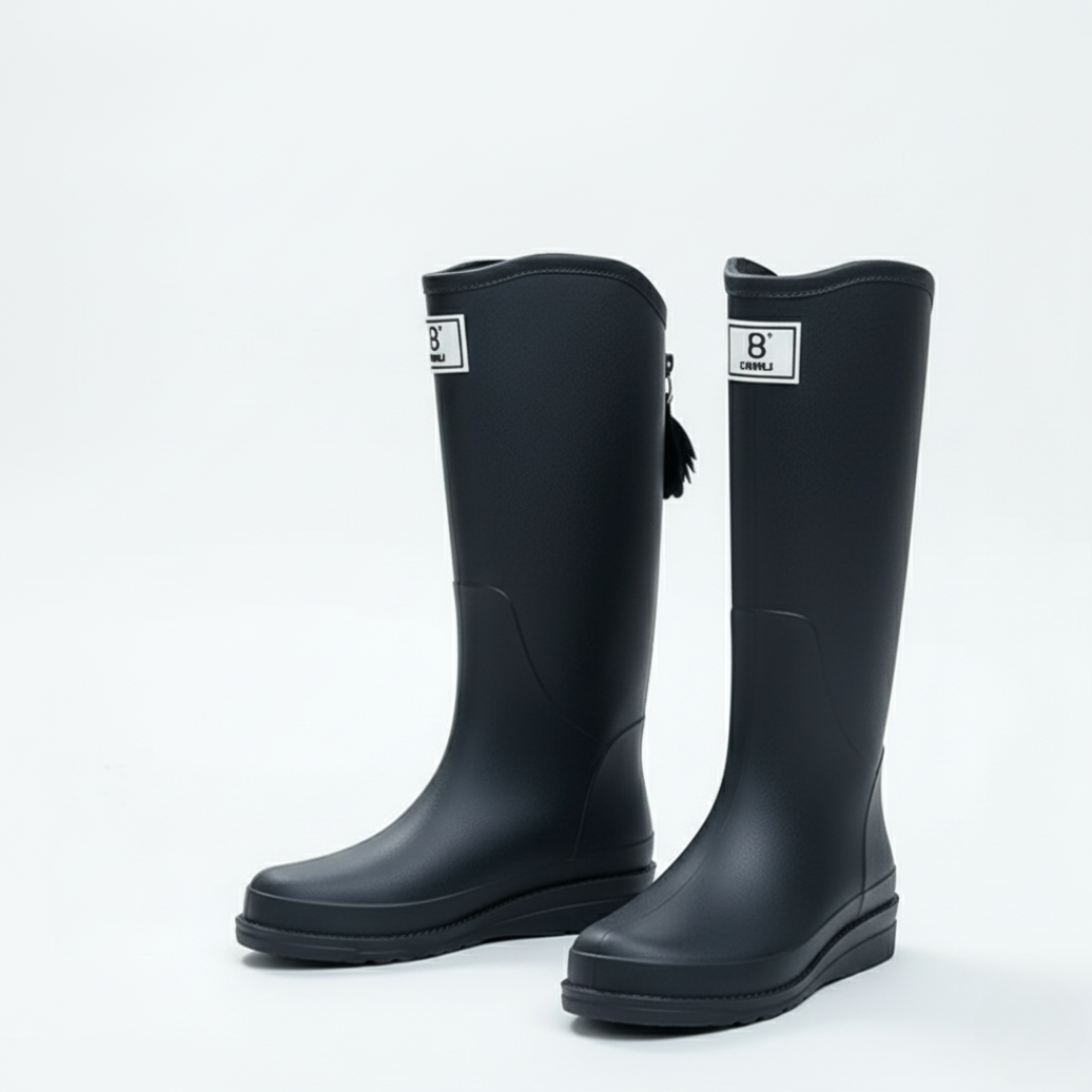 Waterdichte Regenlaarzen Dames Halfhoog PVC Slip-On Laarzen Voorjaar Herfst Weerbestendige Tuinlaarzen | Sansoti