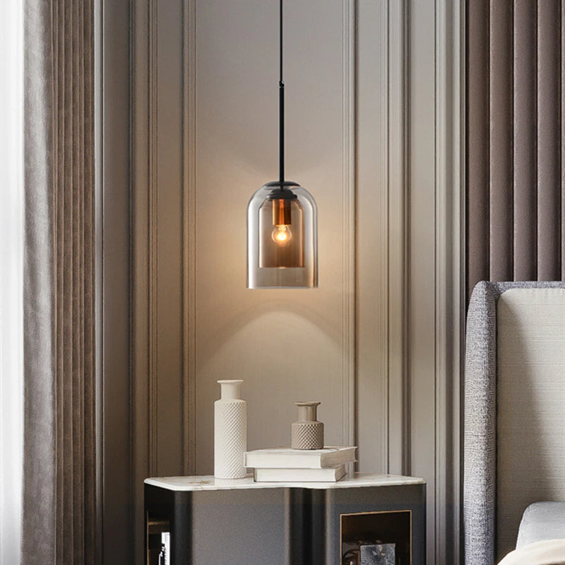 Dubbele Glazen Hanglamp Transparant Glas Nordic Design Scandinavisch Keukeneiland Eetkamer Woonkamer Modern Verlichtingsarmatuur Plafondverlichting E26/E27 Verstelbare Kabels Elegante Verlichting | Sansoti