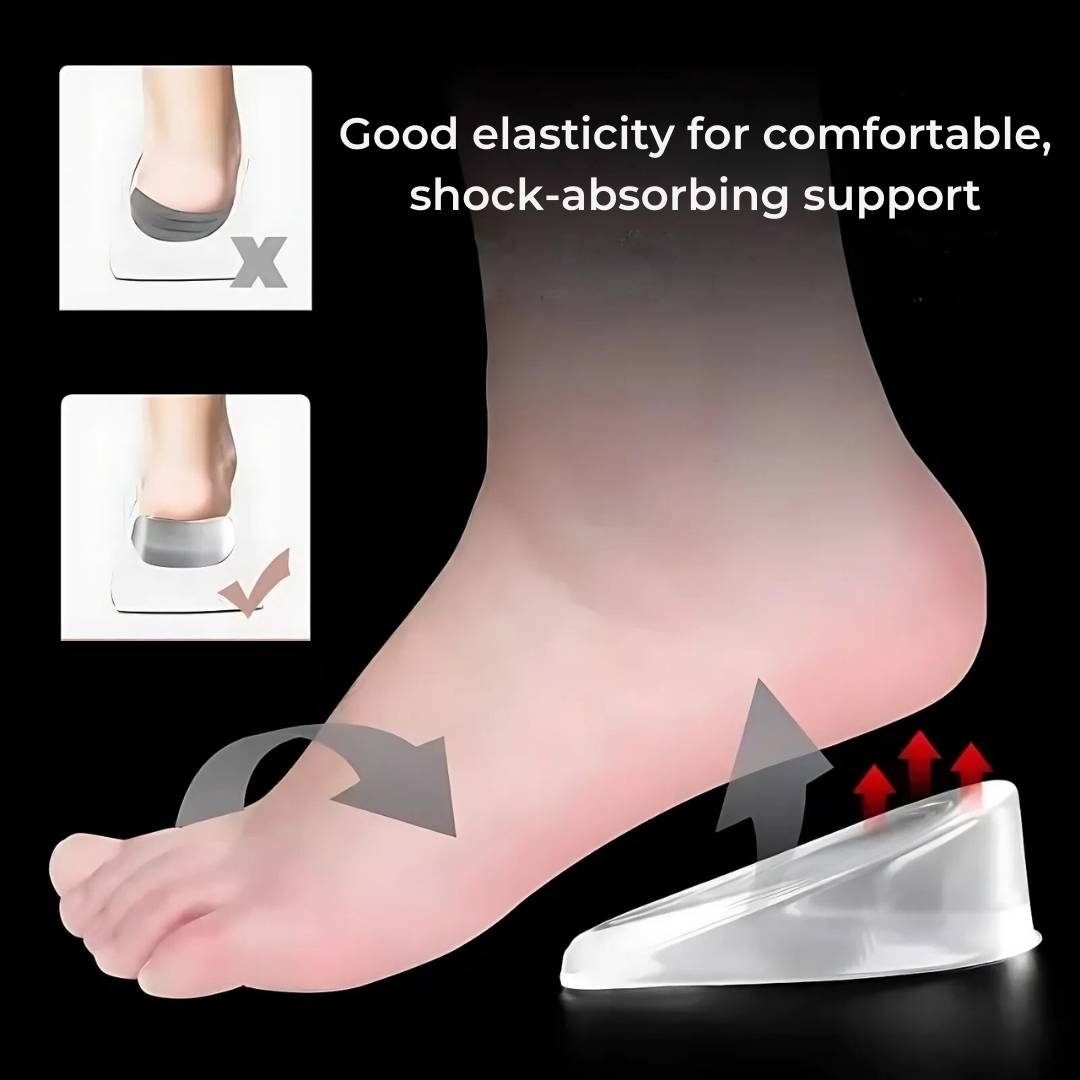 Silicone Gel Heel Cushions for Height Increase and Pain Relief – Anatomical Comfort | Sansoti