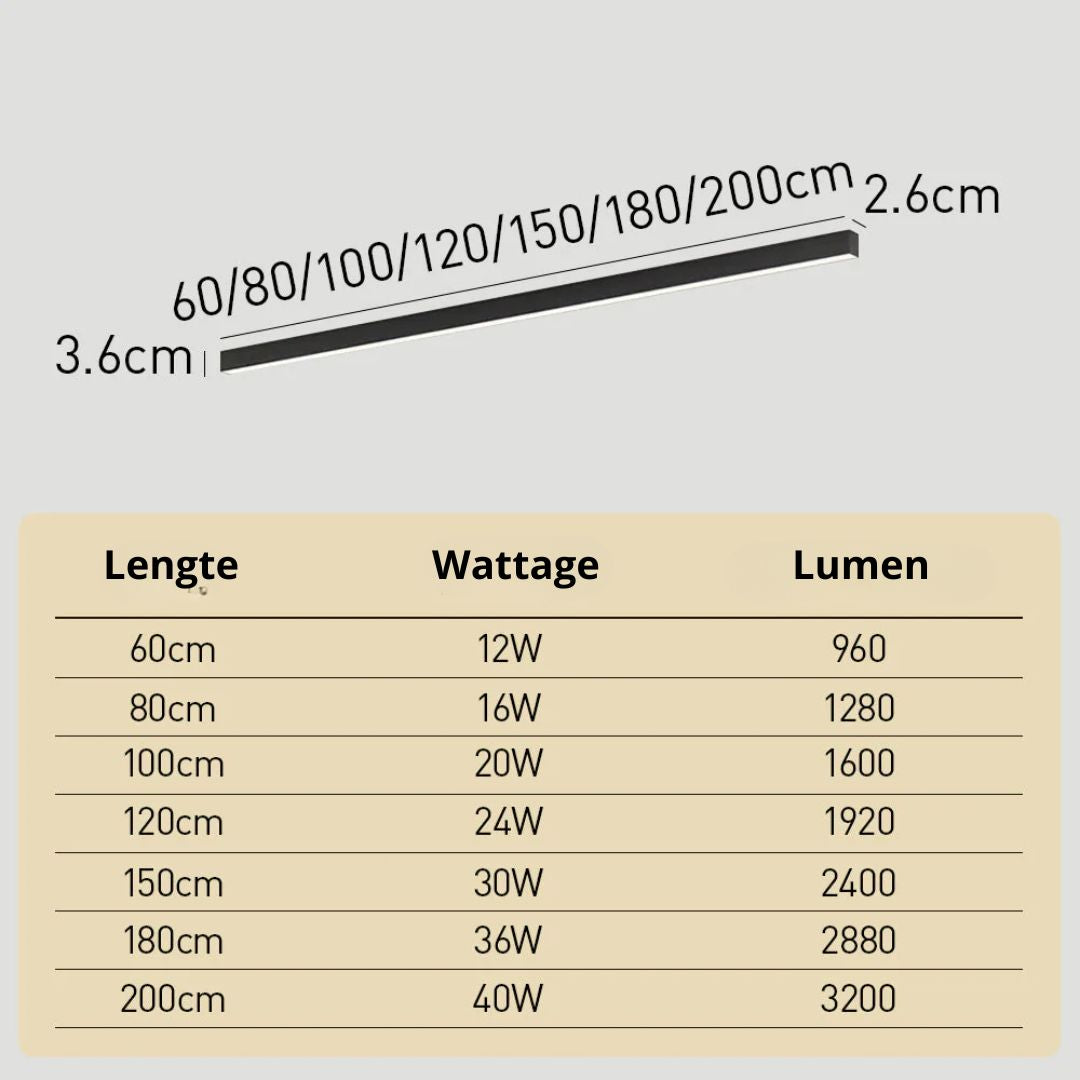 LED Deckenleuchte Schwarz Langgezogen Modern für Wohnzimmer Flur Schlafzimmer Minimalistische Deckenbeleuchtung Innen | Restfield