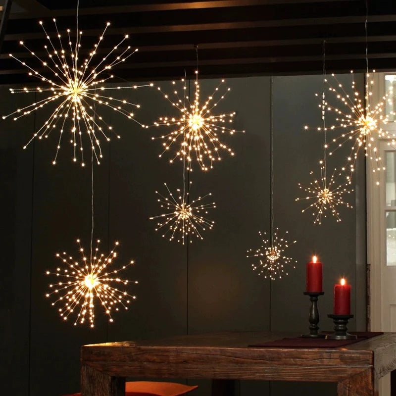 LED Firework Light String with 40 Branches and 200 Lights for Indoor and Outdoor | Sansoti