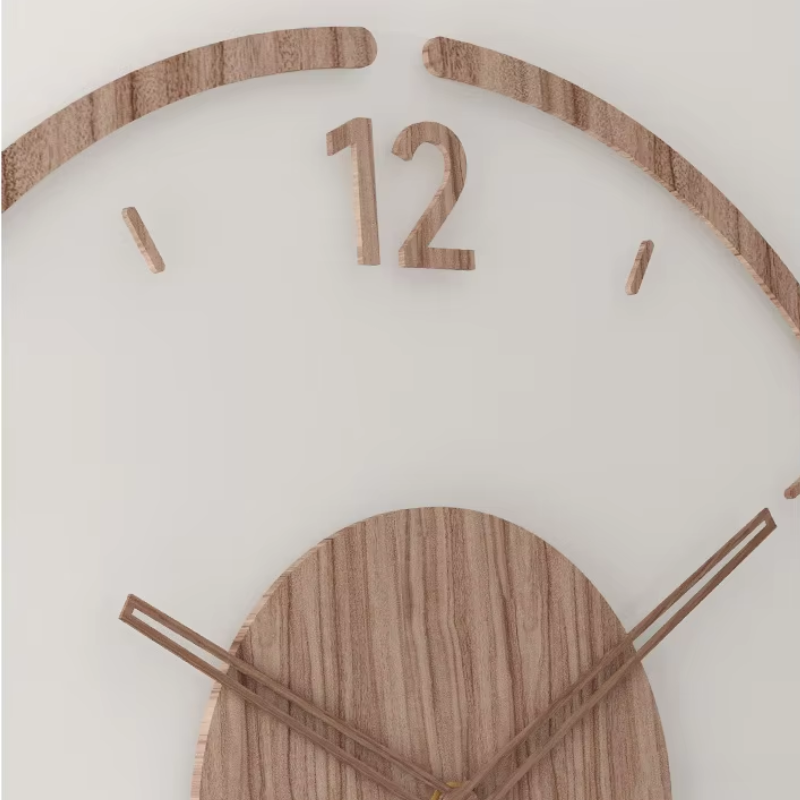 Houten Wandklok 30-35cm Massief Hout Stille Uurwerk Woonkamer Slaapkamer Kantoor Scandinavisch Design | Sansoti