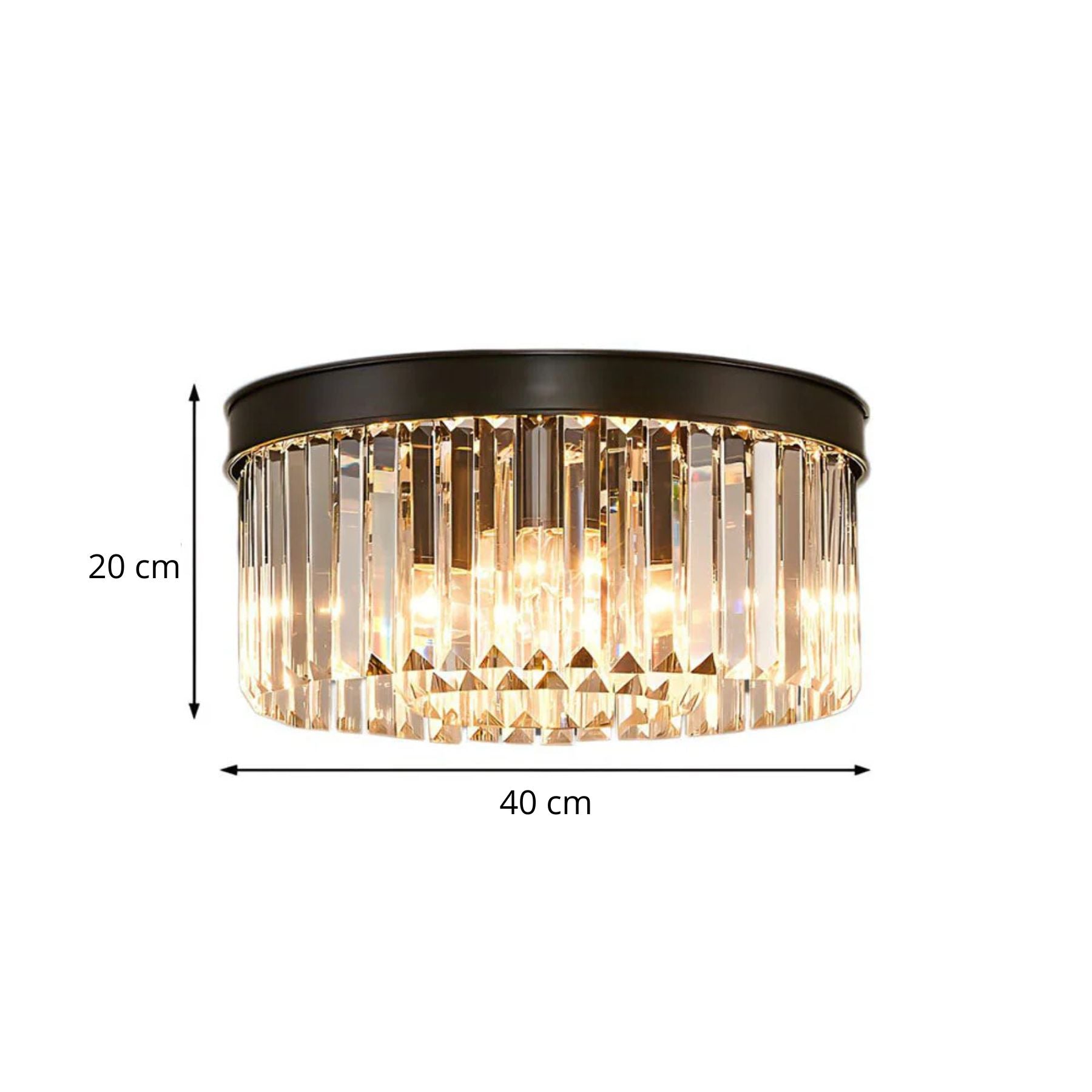 Deckenleuchte Kristall 40 cm Gold 4x E14 Wohnzimmer Flur Schlafzimmer Luxus Deckenbeleuchtung Moderne Kristalllampe | Restfield