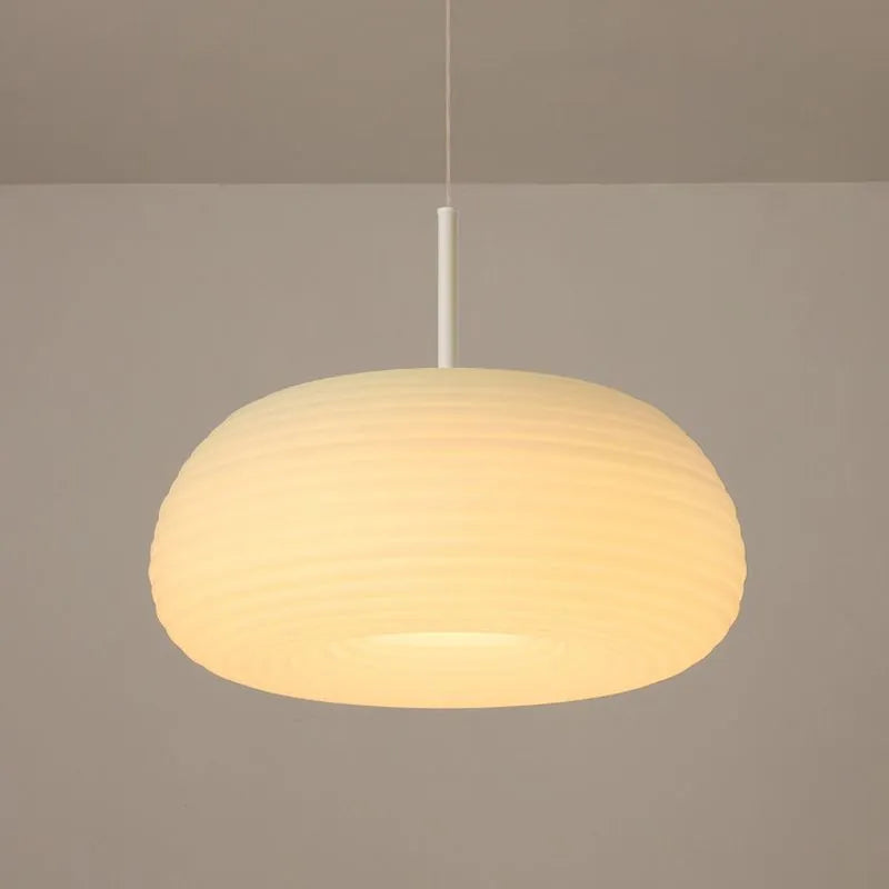 Hanglamp Wit Acryl Ovale Trommel LED Dimbaar Woonkamer Eetkamer Slaapkamer Modern Scandinavisch Design | Sansoti
