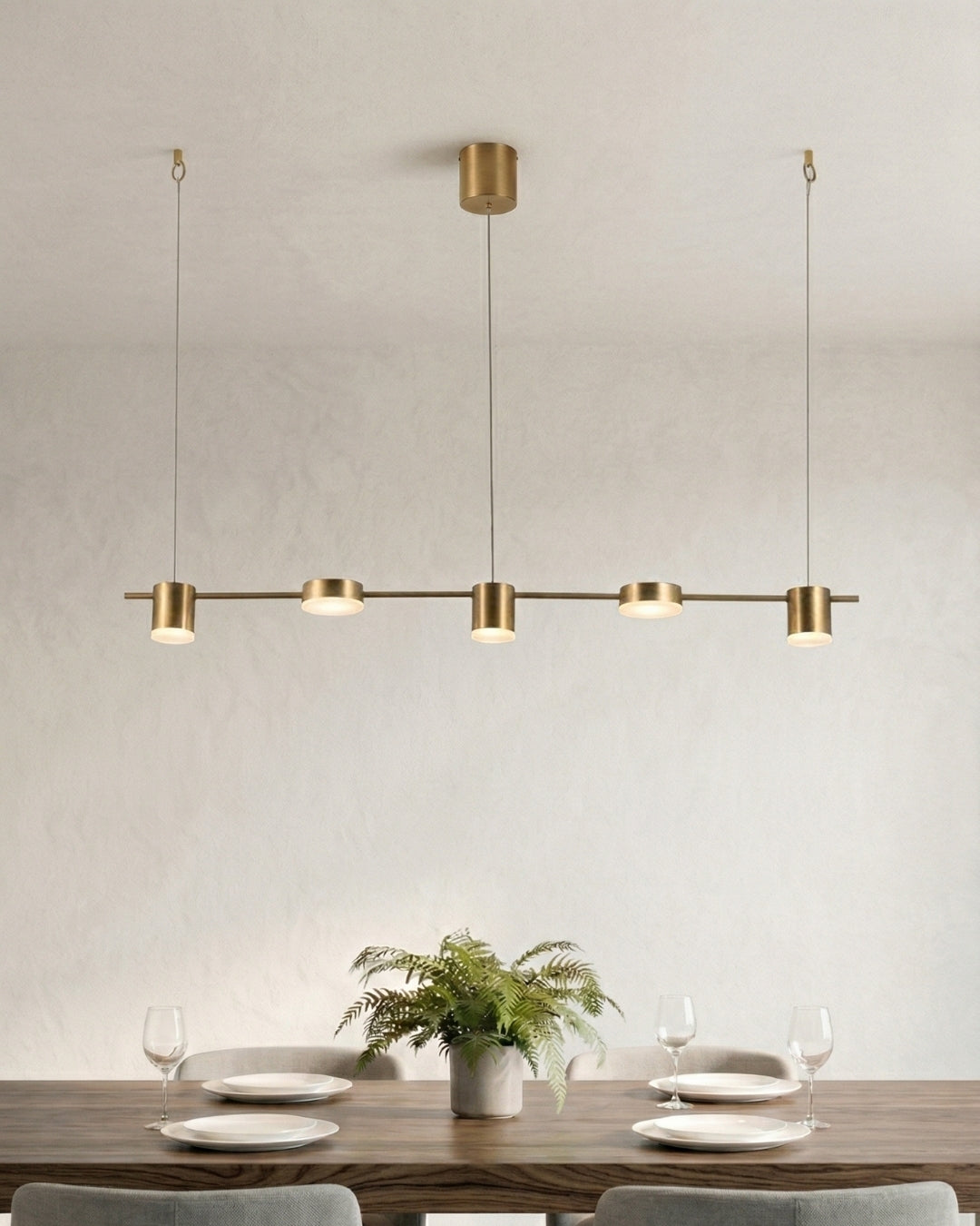 Lineaire LED Hanglamp Helios – Moderne Verlichting met Metaal en Acryl voor Eetkamer en Woonkamer | Sansoti