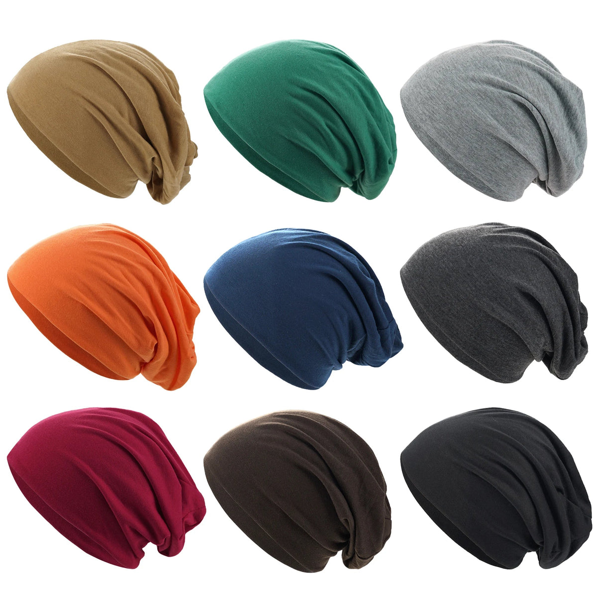 Slouch Beanie Hat Unisex Breathable Cotton Stretch Winter Autumn Soft Warm Streetwear Headwear | Sansoti