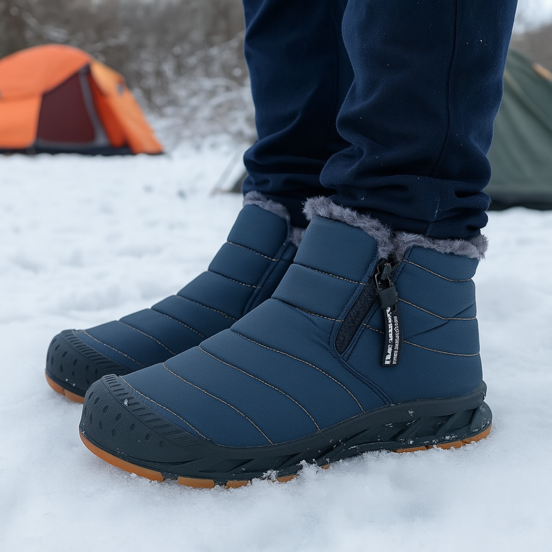 Bottes d'hiver étanches unisexes avec doublure polaire, fermeture éclair latérale et semelle antidérapante, pour garder les pieds au chaud dans la neige et en randonnée | Sansoti