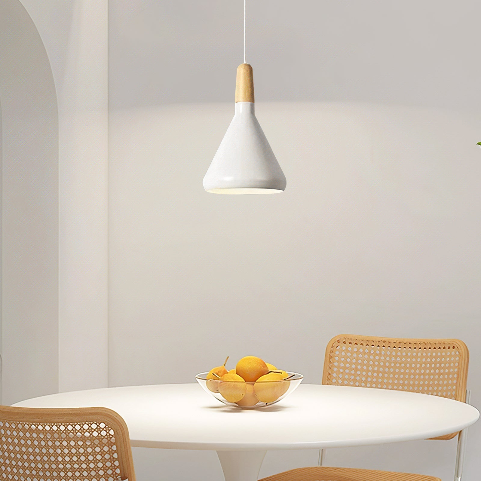 Hanglamp Scandinavisch Aluminium Hout Wit E27 Eettafel Woonkamer Minimalistisch Design Verlichting Keukeneiland | Sansoti