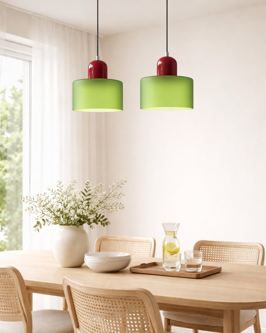 KORA Glazen Hanglamp | Bauhaus-Design Geometrisch Licht | Verstelbaar | E27 | Scandinavisch Interieur Verlichting | Sansoti