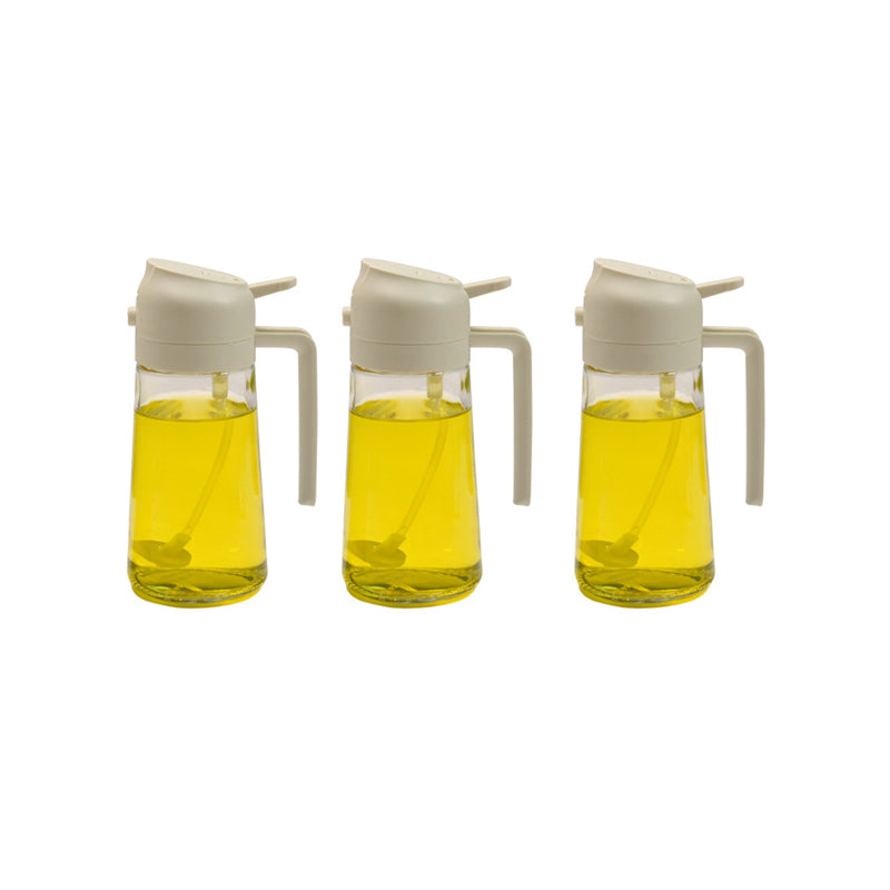 Vaporisateur et distributeur d’huile en verre 2-en-1, flacon à pompe et spray pour vinaigre et sauce soja, dosage en cuisine, huile 470ml | Sansoti
