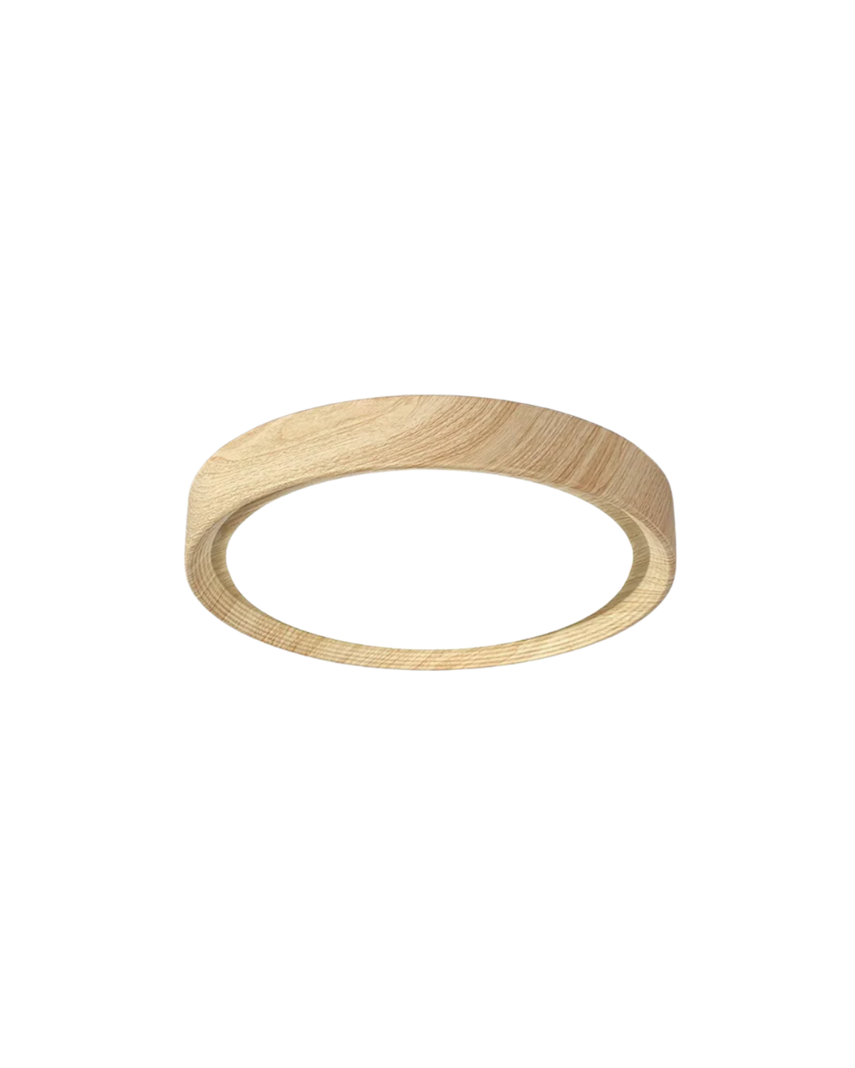 Ronde houten plafondlamp met warm diffuus licht voor serene woonruimtes | Sansoti