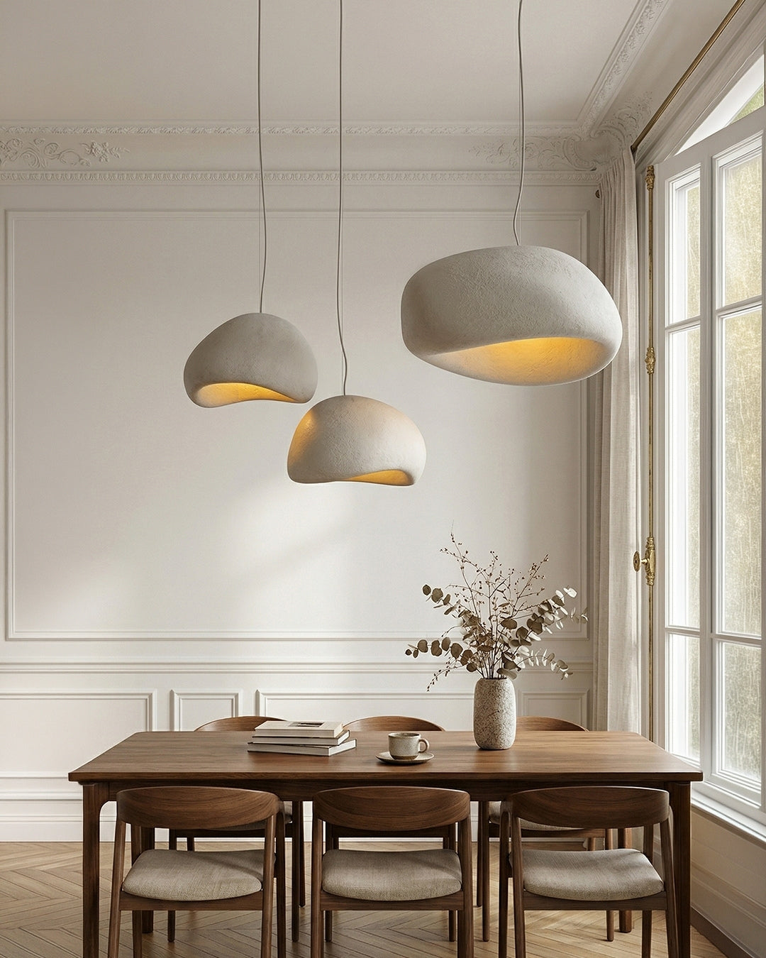 Wabi Sabi Polymeeren Hanglamp – Organische Textuur Scandinavische Lichtdesign voor Woonkamer Eetkamer | Sansoti