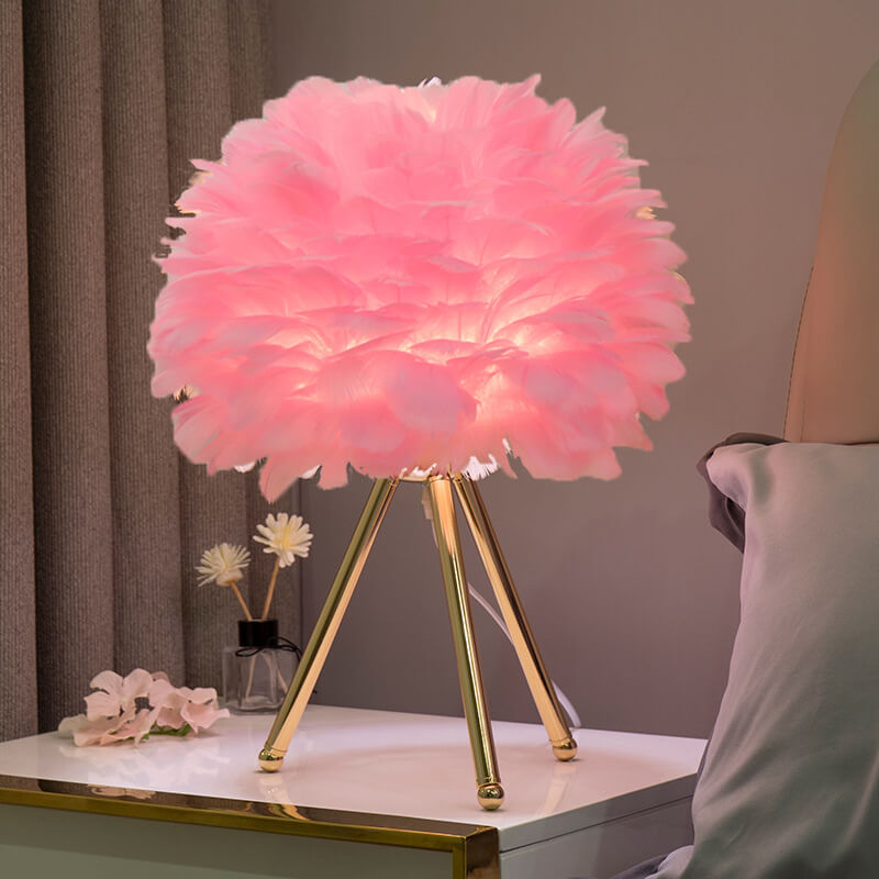 Tafellamp Driepoot Verendesign Goudkleurig Metaal Sfeerlicht Slaapkamer Leeslamp Nachtkastje Woonkamer | Sansoti