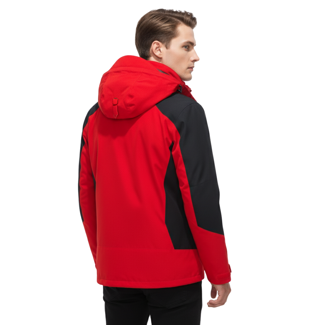 Veste d’extérieur imperméable pour hommes en polyester avec capuche amovible et plusieurs poches pour randonnée, trekking et activités de plein air | Sansoti