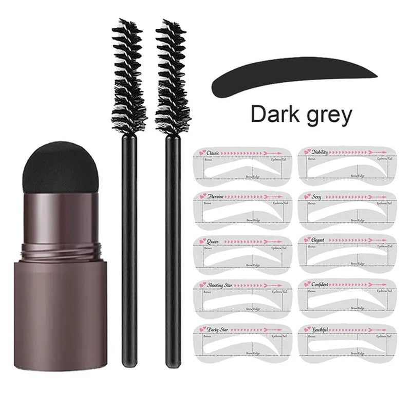 Wenkbrauw Stempel Styling Set voor Perfecte Brows met Sjablonen Poeder Natuurlijke Look Dagelijks Gebruik | Sansoti