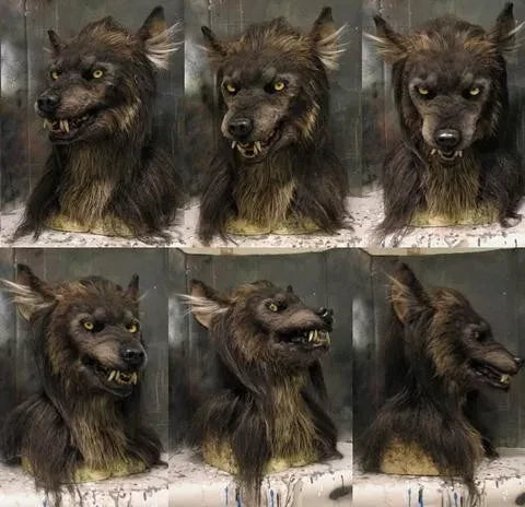 Realistisch Weerwolfmasker van Siliconen met Kunstbont voor Volwassenen Halloween Carnaval Cosplay Griezelfeest | Sansoti