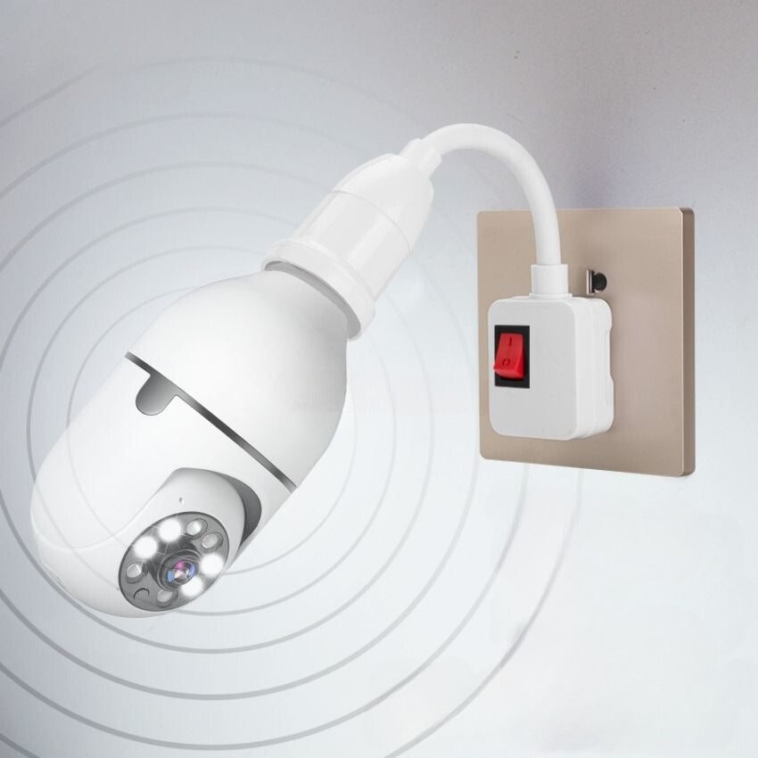 Slimme Beveiligingscamera Lamp met Zoom en Bewegingsdetectie | 4x Digitale Zoom | Nachtvisie | E27 Fitting | WiFi en App | Home Security | Sansoti