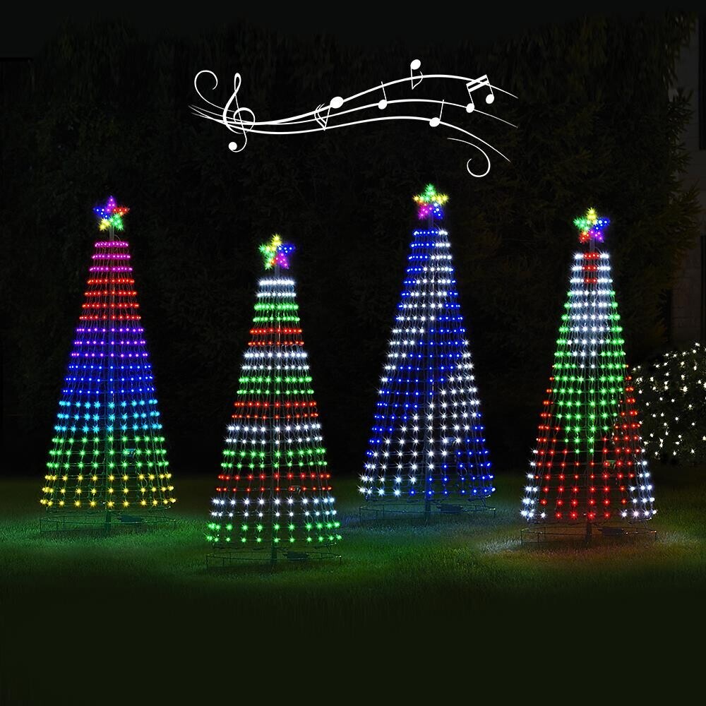 LED Curtain Lights Christmas Tree 150 LEDs Multicolor 2m 12 Light Modes Waterproof IP44 Outdoor Garden Party Lighting | Sansoti