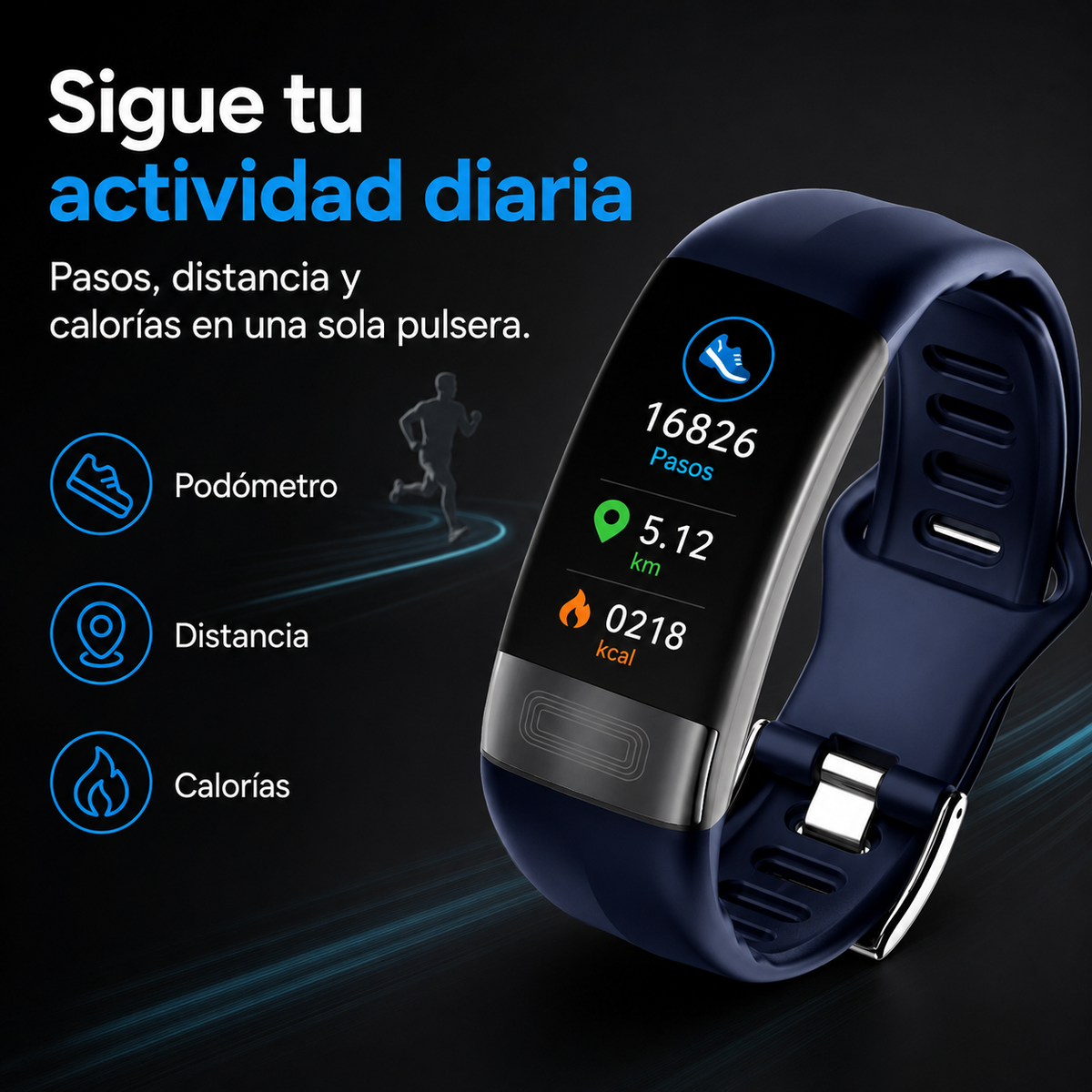 Bracelet de santé avec électrocardiogramme, cardiofréquencemètre, tensiomètre, SpO2, suivi du sommeil, étanche IP67, montre connectée de fitness | Sansoti