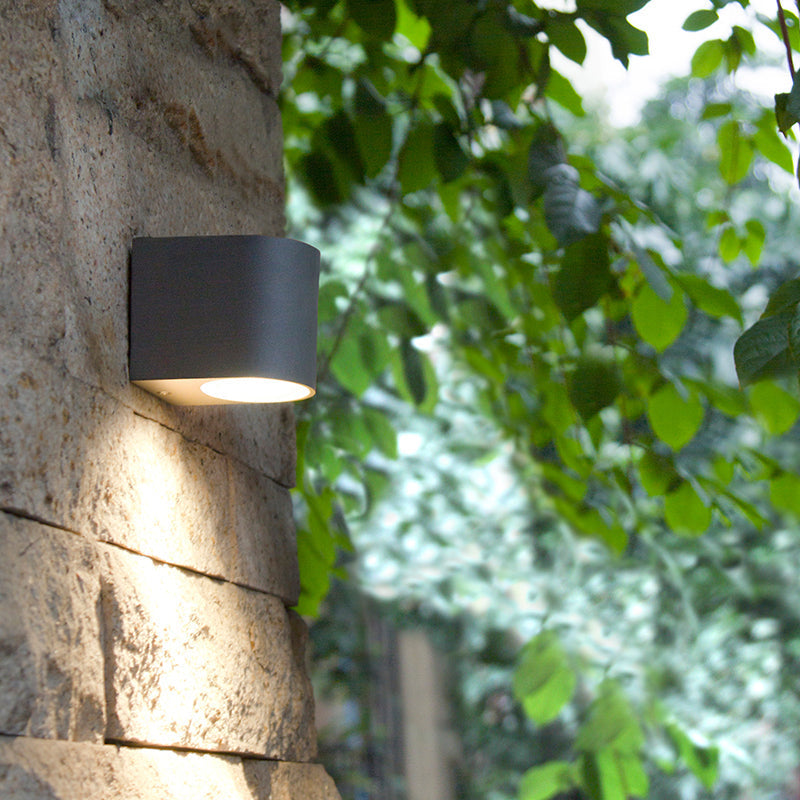 Square Outdoor Wall Light in Black Metal with Glass, LED 5W-10W, for Garden, Entrance, and Patio, Minimalist Modern Design | Sansoti
