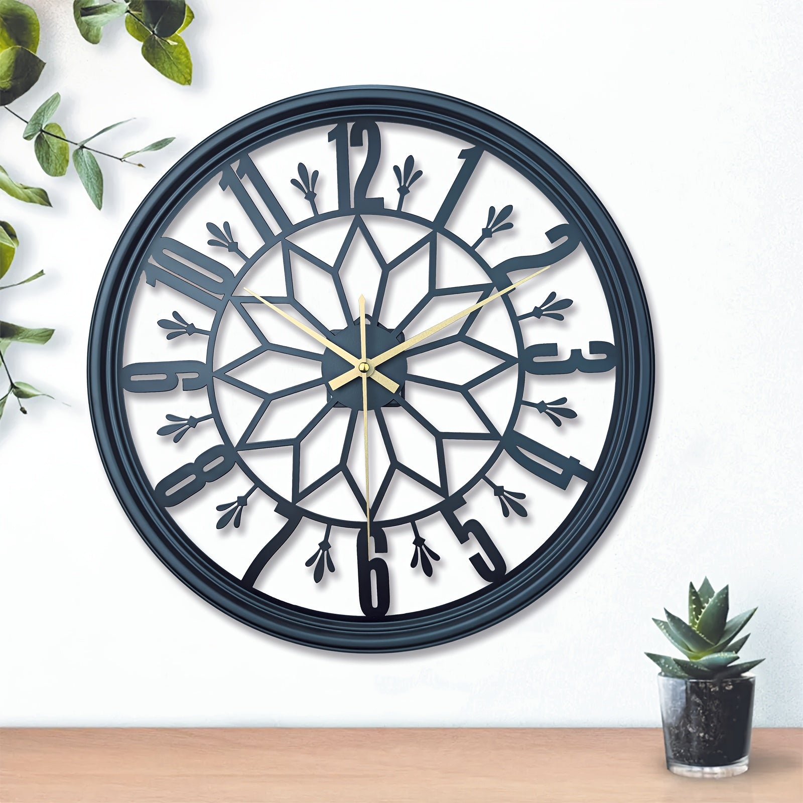 Industriële Wandklok 30cm Vintage Metaal Stille Beweging | Sansoti