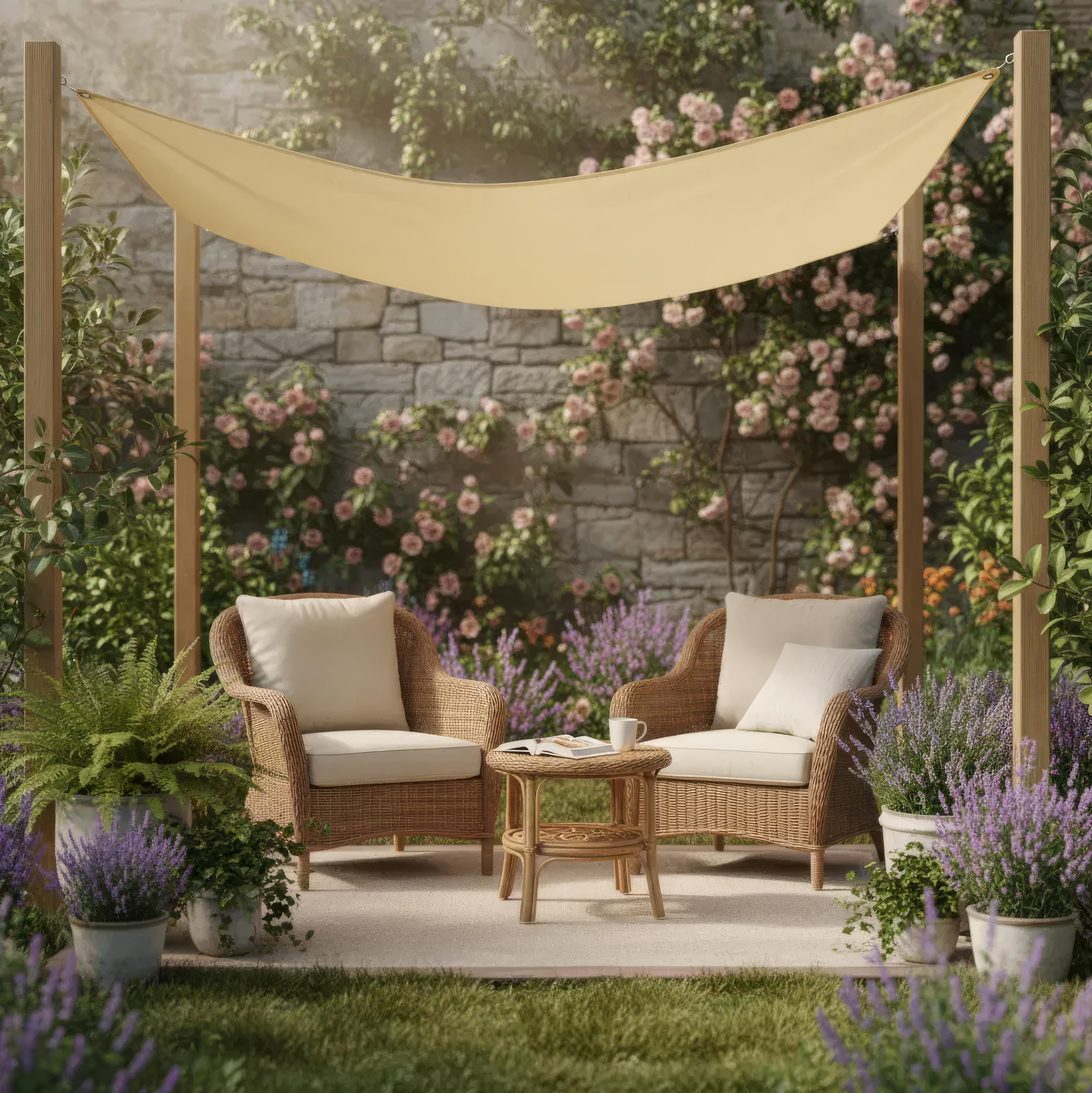 Waterdicht Rechthoekig Schaduwdoek voor Terras, Balkon en Tuin – Polyester UV-Bescherming | Sansoti