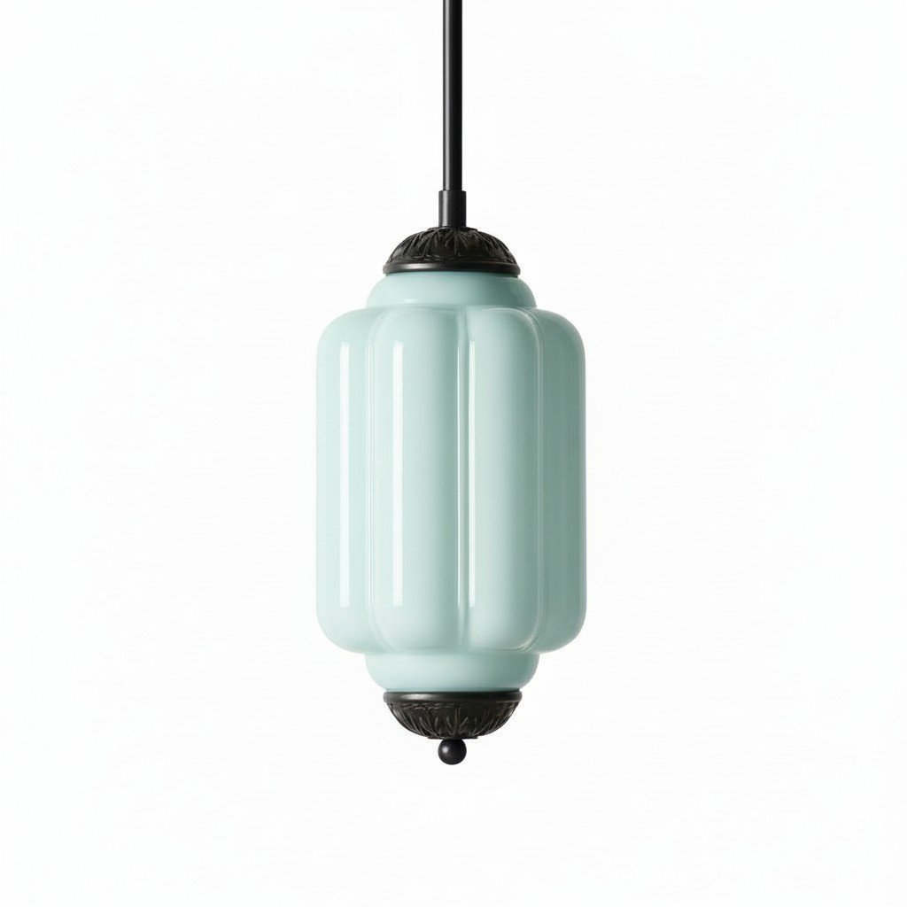 Vintage Melkglazen Hanglamp met Gegolfde Rand – Scandinavische Sfeerverlichting voor Keuken en Slaapkamer | Sansoti