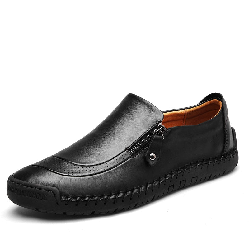 Mocassins en cuir, résistants à l’eau, confortables, décontractés, chaussures pour femme et homme, différentes tailles, noirs, à enfiler | Sansoti