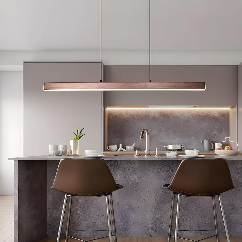 Verumo Hanglamp LED Metaal Zwart Keukeneiland Eettafel Moderne Verlichting Lineaire Hanglamp | Sansoti