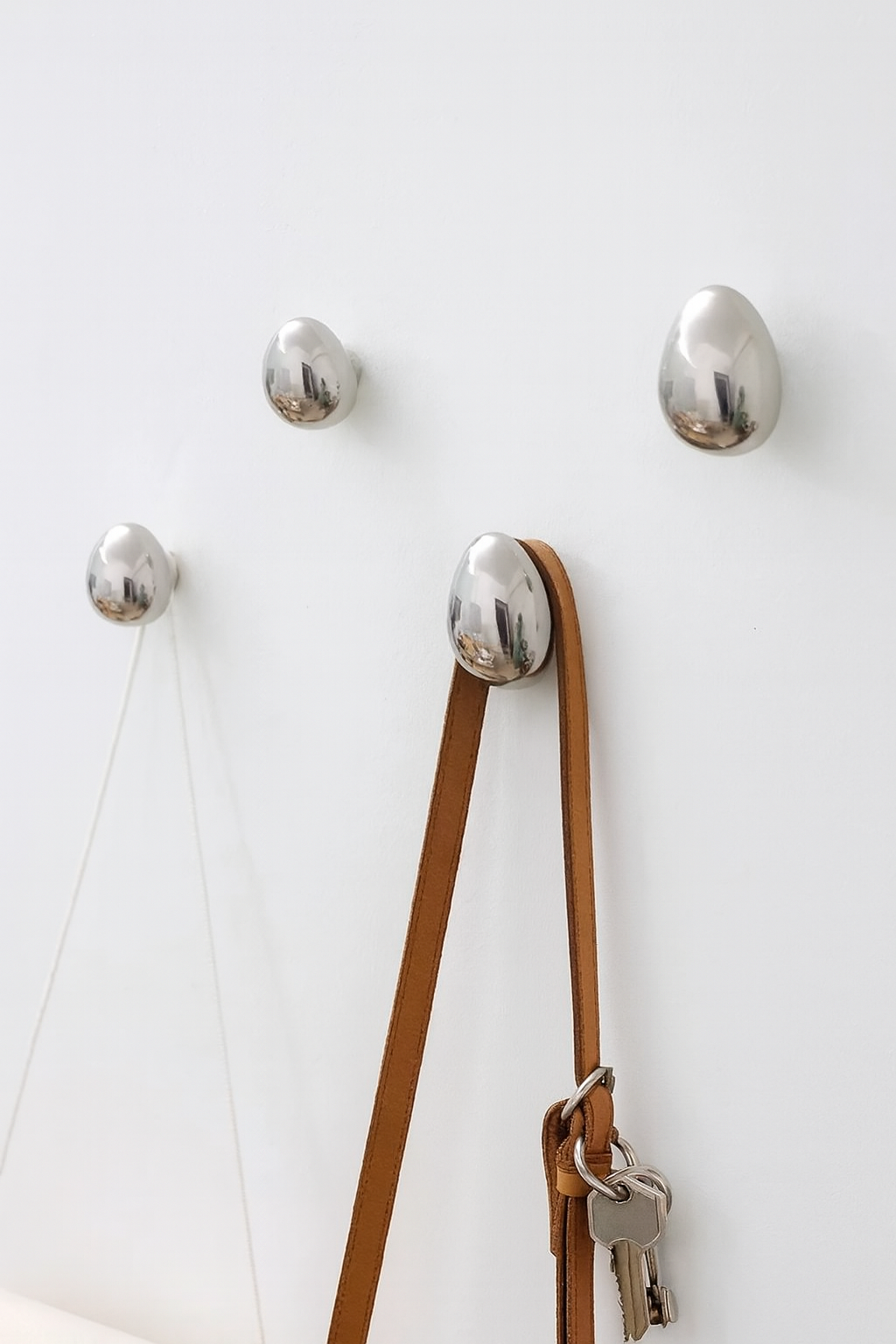 Patère murale goutte chrome céramique argent set de 2 hall salle de bain moderne | Restfield