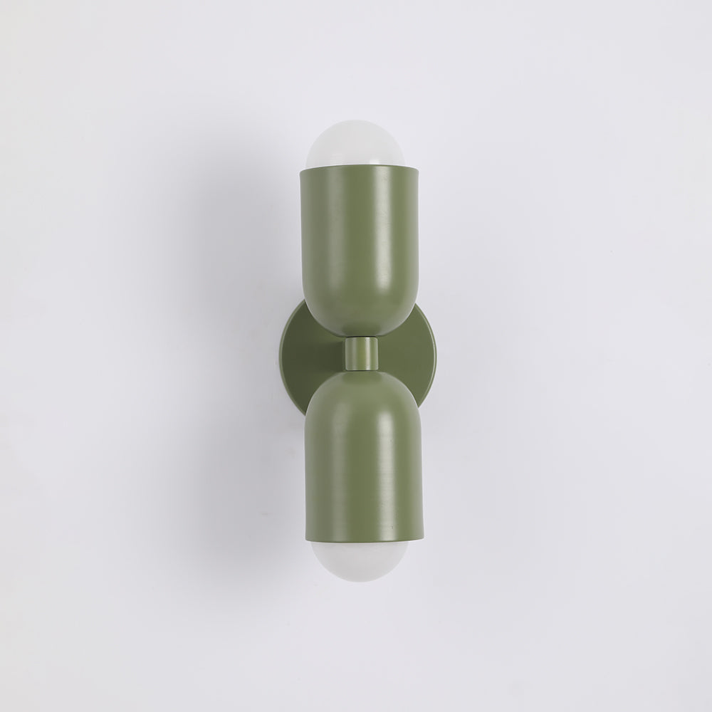 Moderne Metall-Wandleuchte LED Duo mit farbenfrohem pulverbeschichtetem Design für Schlafzimmer und stimmungsvolles Wohnzimmer | Sansoti