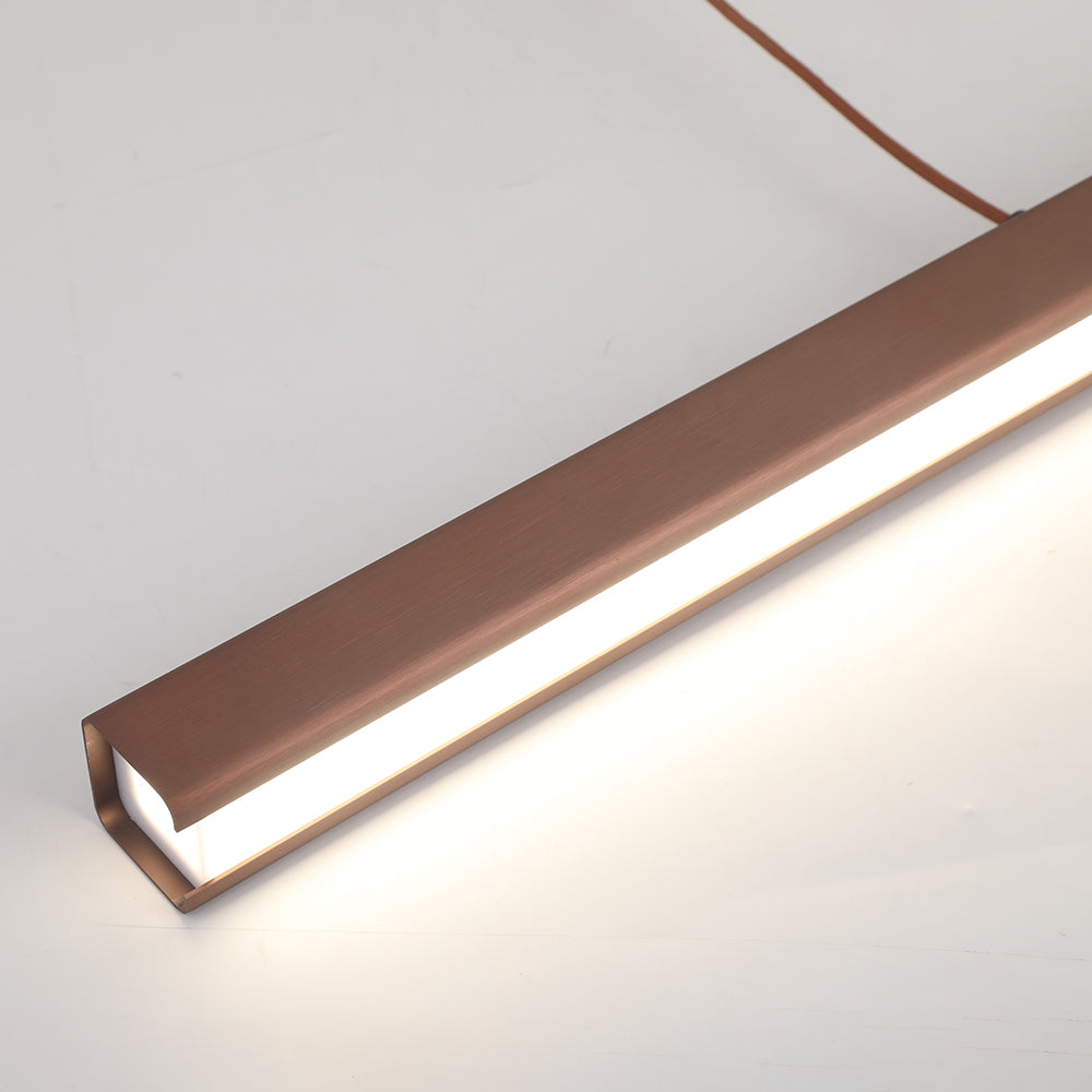 Hanglamp Rechthoekig LED Dimbaar Zwart Bruin Metaal Acryl Eettafel Woonkamer 80-150cm | Sansoti