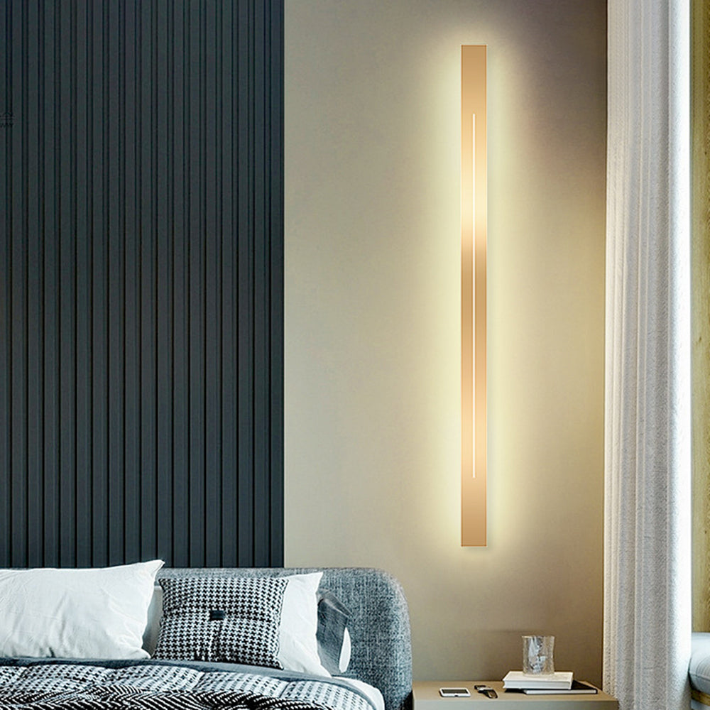 Moderne LED-Wandleuchte, minimalistisches Design, Schlafzimmer, Wohnzimmer, Schwarz-Gold, dimmbar, stimmungsvolle Innenbeleuchtung | Sansoti
