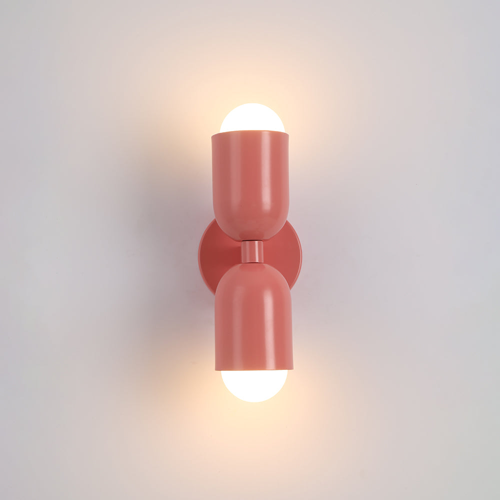 Moderne Metall-Wandleuchte LED Duo mit farbenfrohem pulverbeschichtetem Design für Schlafzimmer und stimmungsvolles Wohnzimmer | Sansoti