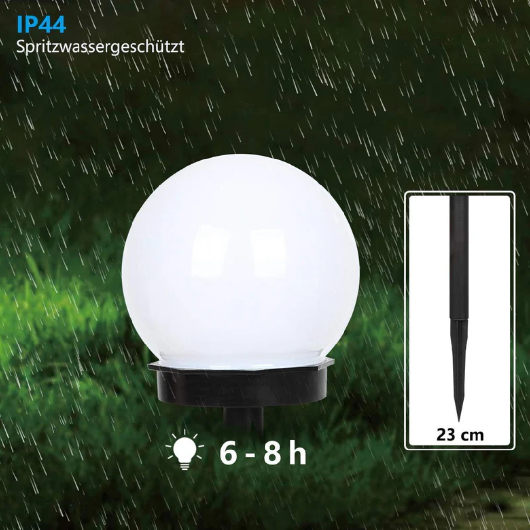 Ensemble de 3 lampes solaires étanches pour jardin avec design sphérique pour allée, pelouse et terrasse | Restfield