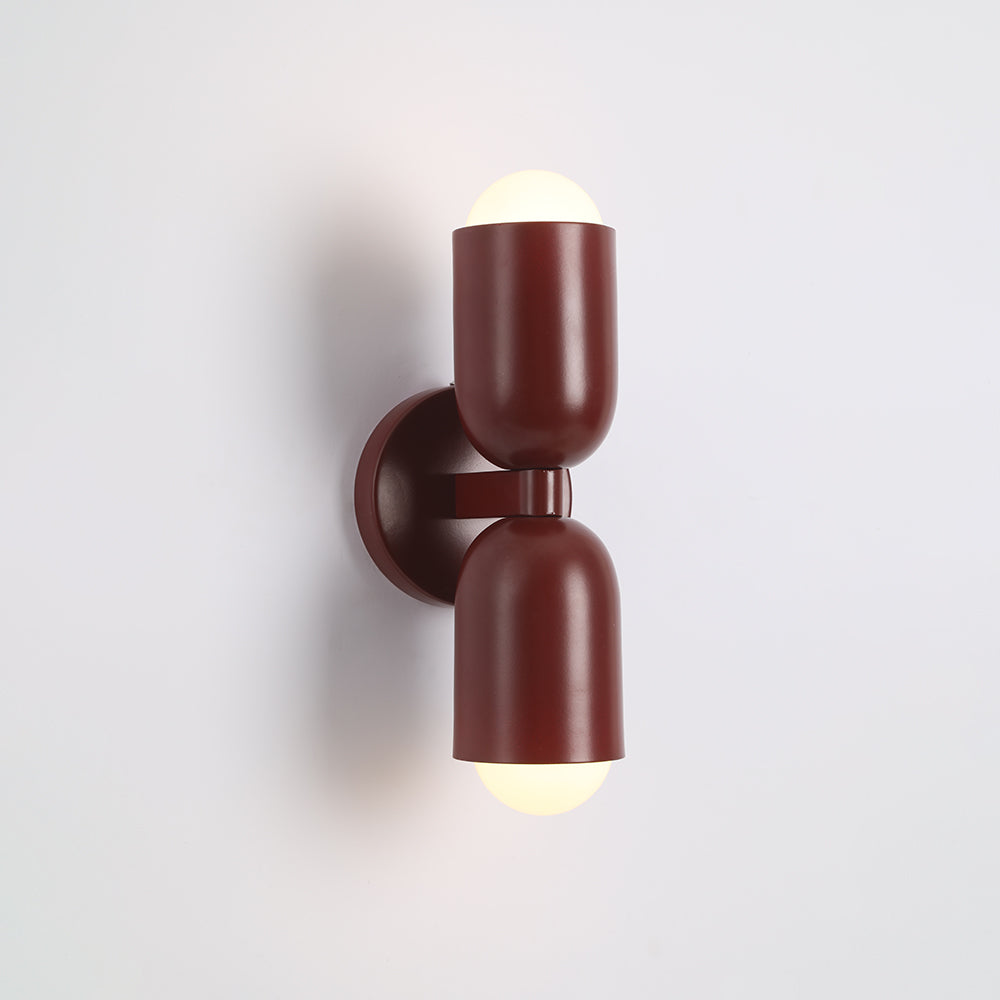Moderne Metall-Wandleuchte LED Duo mit farbenfrohem pulverbeschichtetem Design für Schlafzimmer und stimmungsvolles Wohnzimmer | Sansoti