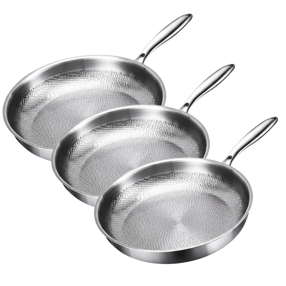 Titanium Pannenset 3-delig Inductie – Duurzaam Kookgerei zonder PFOA voor Gezond Koken | Sansoti