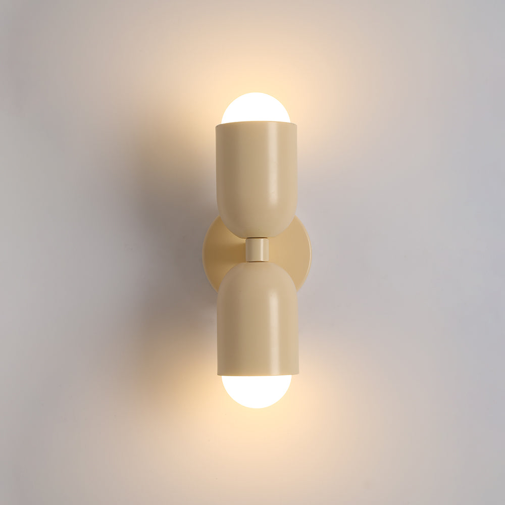 Moderne Metall-Wandleuchte LED Duo mit farbenfrohem pulverbeschichtetem Design für Schlafzimmer und stimmungsvolles Wohnzimmer | Sansoti