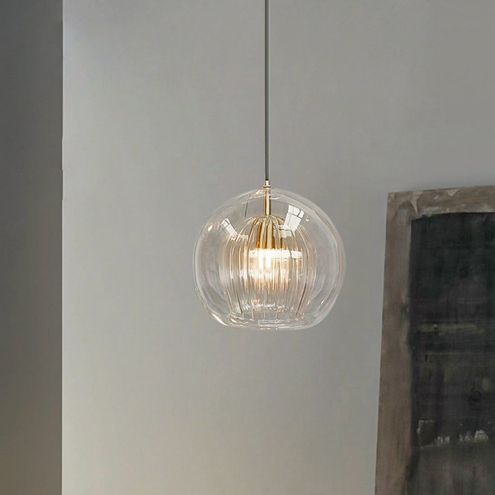 Hängelampe Glas Rund Transparent Amber G4 LED Modern 1-flammig | Restfield