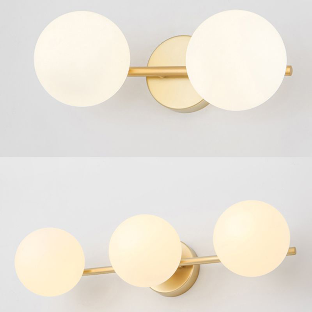 Bathroom Wall Lamp Glass Dome Metal Modern Design Mirror Lighting Multiple Colors Sanitary Wall Fixture | Sansoti